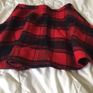 Red plaid skirt